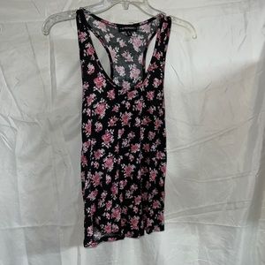 Black floral racer back tank